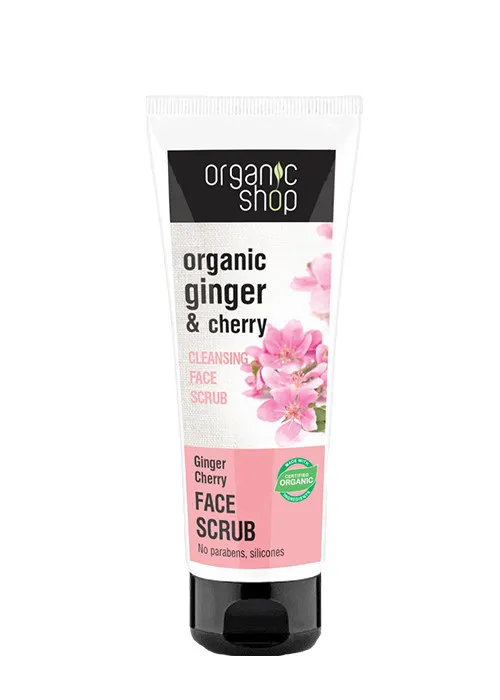 Organic Shop - scrub purificante per il viso con zenzero e ciliegia - Cleansing Face Scrub Ginger Cherry (75 ml)