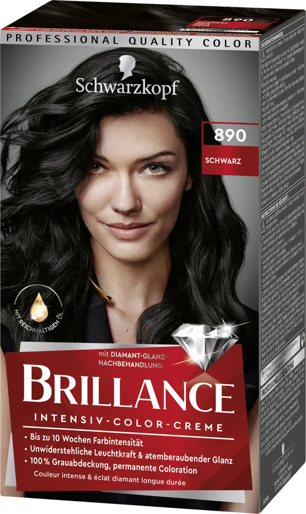 Schwarzkopf Brillance crema colorante per i capelli - Intensive Color Cream - 890 Black