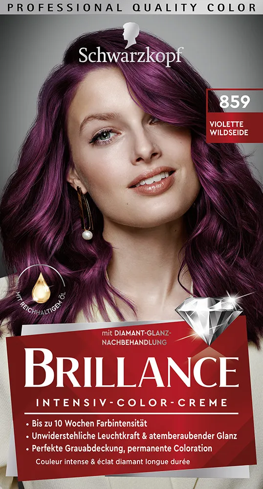 Schwarzkopf Brillance-Crema Colorante Intensiva - Intensive Color Cream - 859 Silky Purple